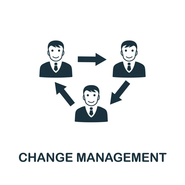 Änderungsmanagement-Vektorsymbol Symbol. kreatives Zeichen aus der Sammlung von Ikonen der Unternehmensführung. Gefüllte flache Änderungsverwaltung für Computer und Mobiltelefone — Stockvektor