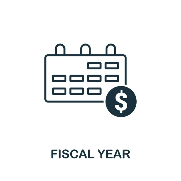 Symbol ikony fiskálního roku Z kolekce ikon obchodního řízení je kreativní značka. Vyplněná plochá ikona fiskálního roku pro počítač a mobilní — Stockový vektor