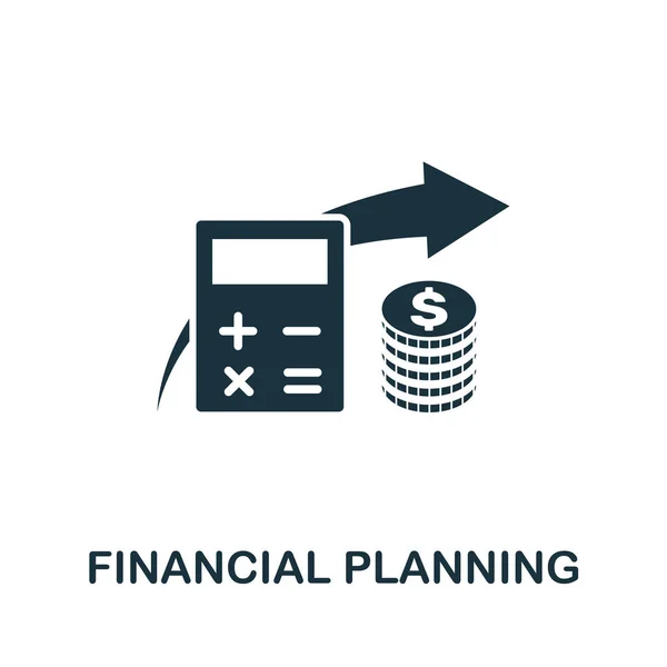 Symbolbild Finanzplanung. kreatives Zeichen aus der Sammlung von Investitionsikonen. Gefüllte flache Finanzplanung für Computer und Handy — Stockfoto