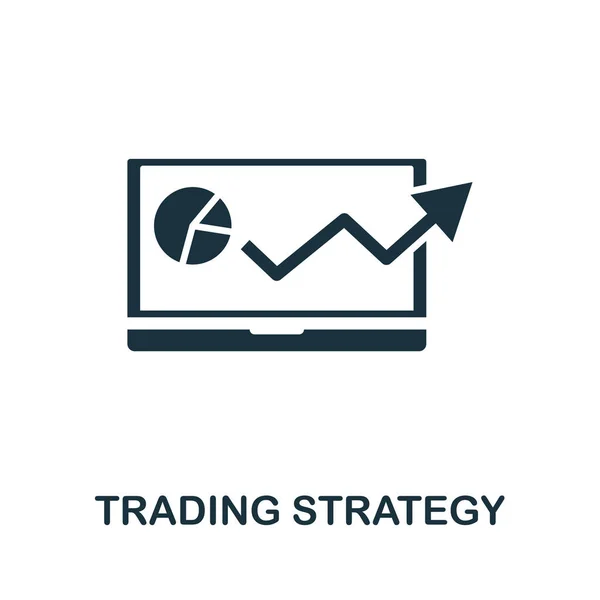 Symbolsymbol für Handelsstrategien. kreatives Zeichen aus der Sammlung von Investitionsikonen. Gefüllte flache Handelsstrategie für Computer und Mobiltelefone — Stockvektor