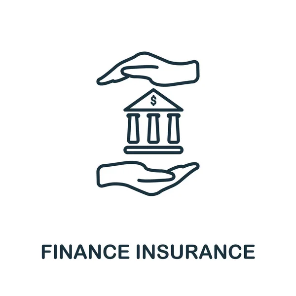 Ikona osnovy finančního pojištění Ikony stylu tenké čáry ze sbírky pojistných ikon. Návrh webu, aplikace, software a tisk ikony jednoduchého finančního pojištění — Stock fotografie