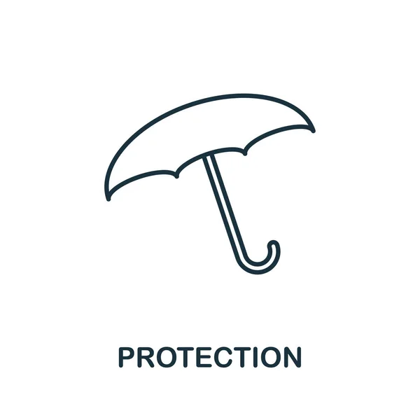 Protection outline icon. Thin line style icons from insurance icons collection. Web design, apps, software and printing simple protection icon — Stock Photo, Image