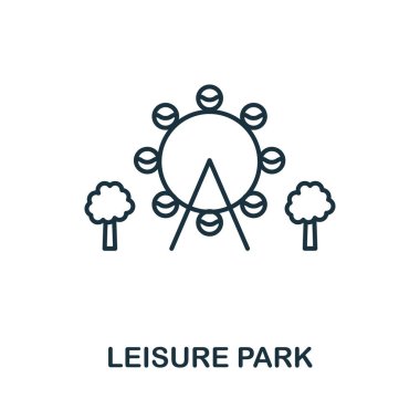 Leisure Park anahat simgesi. Şehir öğeleri simgeleri koleksiyonundan ince stil tasarımı. Eğlence parkı simgesipiksel mükemmel sembolü. Web tasarımı, uygulamalar, yazılım, baskı kullanımı