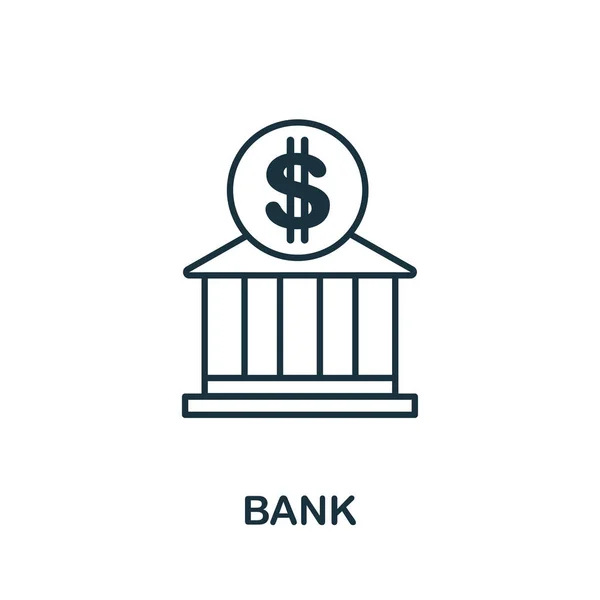 Bankens dispositions ikon. Tunn stil design från City Elements ikoner samling. Pixel perfekt symbol för bank ikonen. Webbdesign, appar, programvara, utskriftsanvändning — Stock vektor