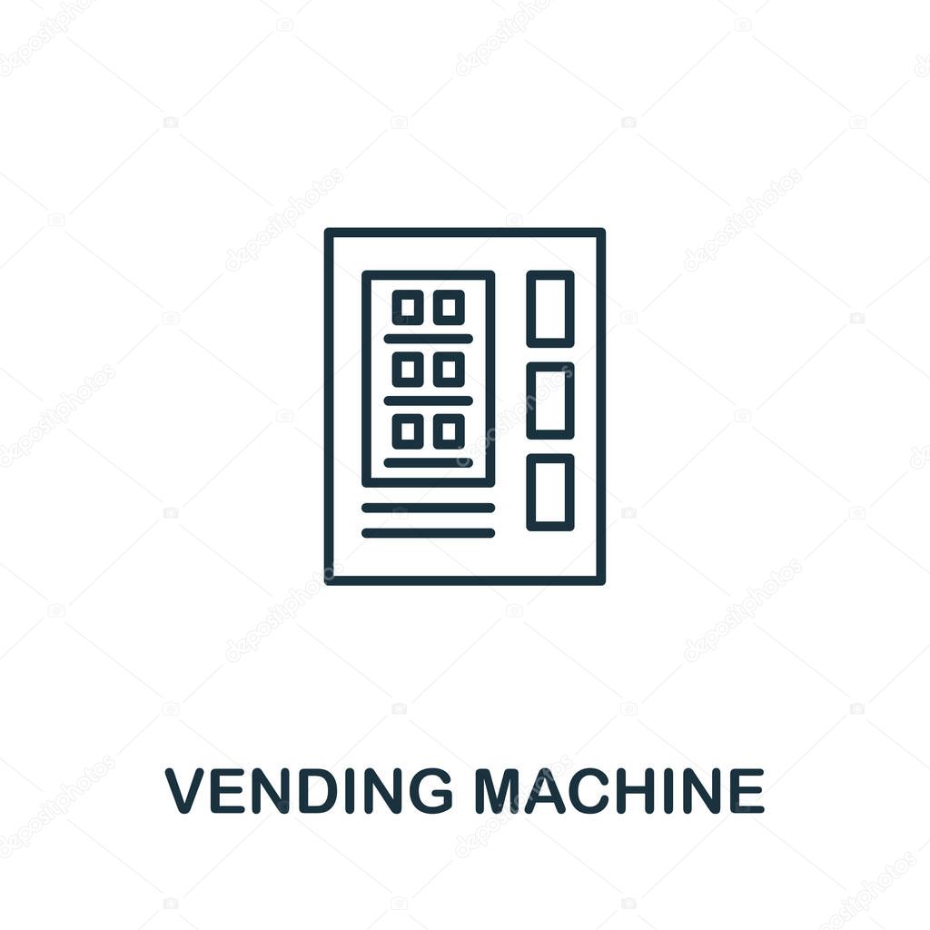 Vending Machine outline icon. Thin style design from city elements icons collection. Pixel perfect symbol of vending machine icon. Web design, apps, software, print usage.
