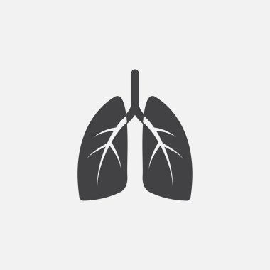 Akciğerler glyph simgesi. Monokrom tarzı tasarım basit bir öğe. Web ve mobil için siyah renkli akciğerler simgesi. Sağlık koleksiyonu