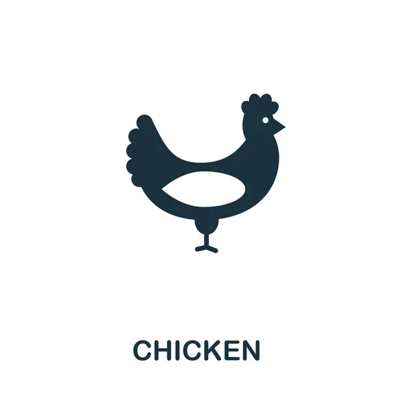 Símbolo del icono de pollo. Signo creativo de la colección de iconos de granja. Lleno icono de pollo plano para ordenador y móvil —  Fotos de Stock