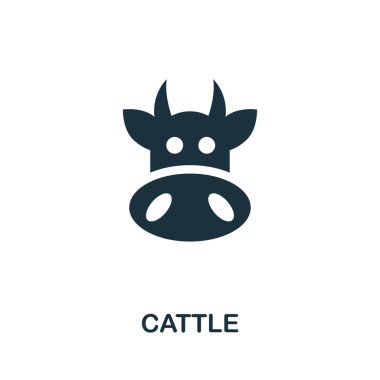 Sığır vektör simgesi simgesi. Çiftlik simgeleri koleksiyonundan yaratıcı işaret. Bilgisayar ve mobil için doldurulmuş düz Sığır simgesi