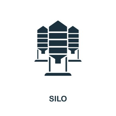 Silo vektör simgesi simgesi. Çiftlik simgeleri koleksiyonundan yaratıcı işaret. Bilgisayar ve mobil cihazlar için doldurulmuş düz Silo simgesi