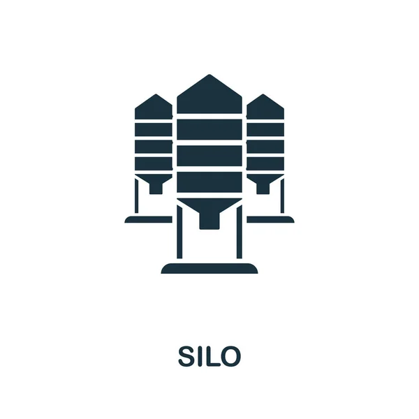 Silo vector icono símbolo. Signo creativo de la colección de iconos de granja. Icono de Silo plano relleno para ordenador y móvil — Vector de stock