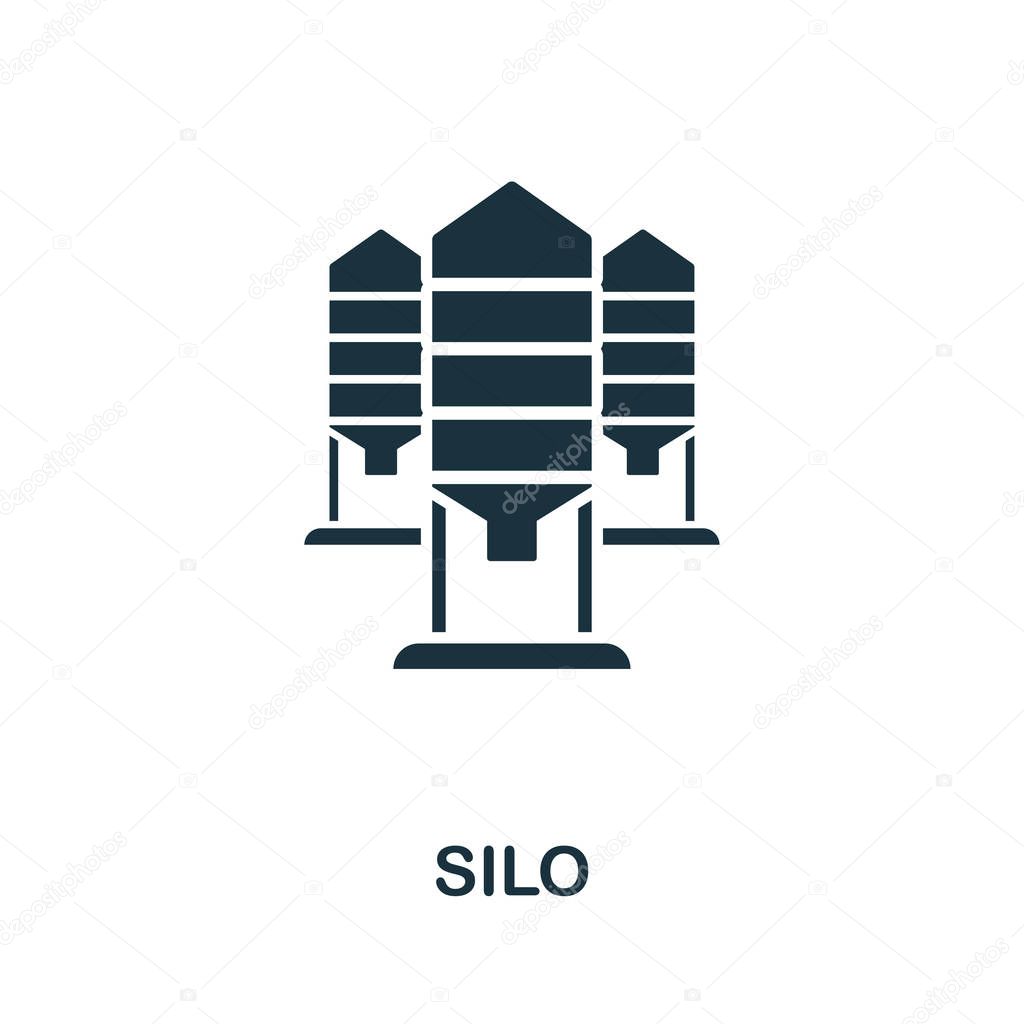 Silo vector icon symbol. Creative sign from farm icons collection. Filled flat Silo icon for computer and mobile