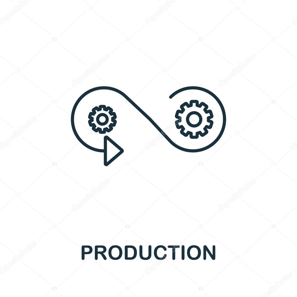 Production outline icon. Thin line style from community icons collection. Pixel perfect simple element production icon for web design, apps, software, print usage