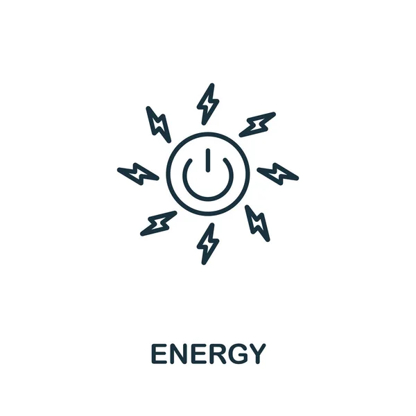 Ikona energetická osnova. Styl tenké čáry z kolekce ikon komunity Energetická ikona dokonalého prvku v obrazových bodech pro návrh webu, aplikace, software, použití tisku — Stockový vektor