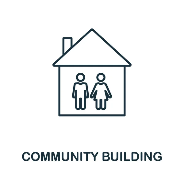 Community Building outline icon. Thin line style from icons collection. Pixel perfect simple element community building icon for web design, apps, software, print usage — Stock Photo, Image