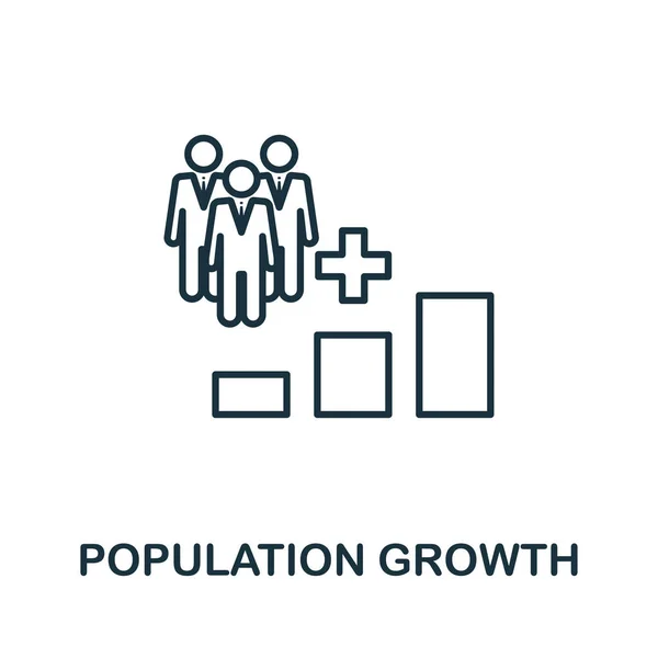 Umriss des Bevölkerungswachstums. dünne Linie Stil aus Icons Sammlung. Pixel perfekte einfache Element Bevölkerungswachstum Symbol für Web-Design, Apps, Software, Print-Nutzung — Stockvektor