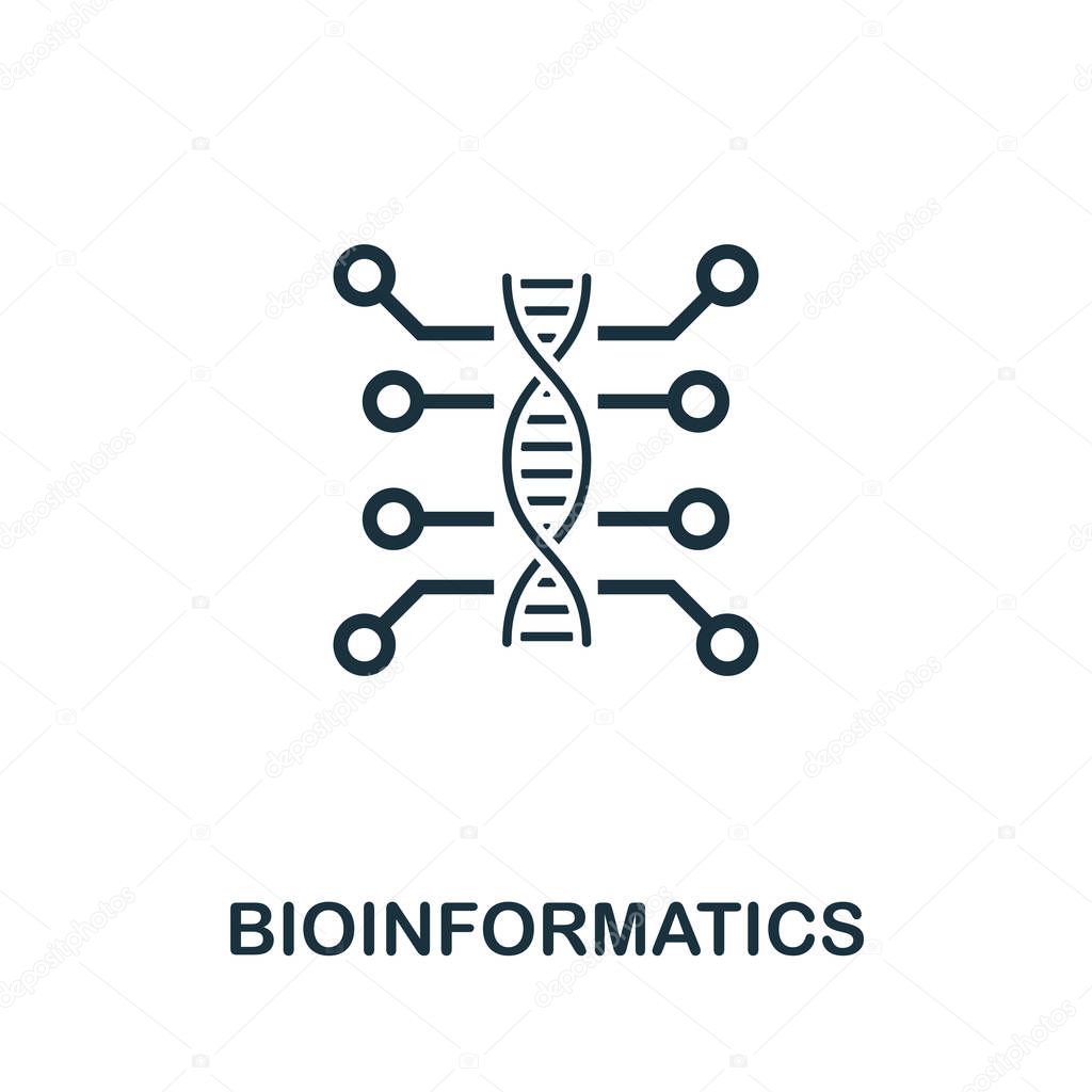 Bioinformatics vector icon illustration. Creative sign from science icons collection. Filled flat Bioinformatics icon for computer and mobile. Symbol, logo vector graphics.