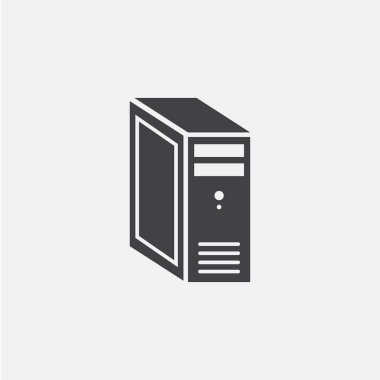 Sistem Birimi glyph simgesi. Monokrom tarzı tasarım basit bir öğe. Web ve mobil için siyah renk sistemi ünitesi simgesi. Bilgisayar koleksiyonu