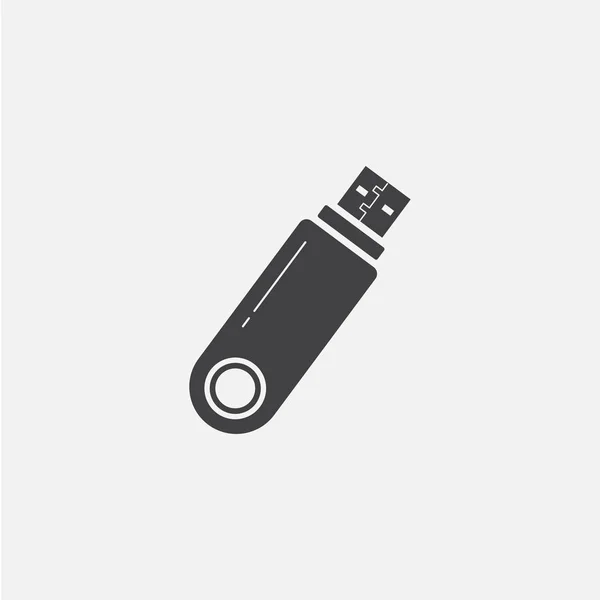 Flash icône de glyphe USB. Conception de style monochrome élément simple. Couleur noire icône flash USB pour le web et mobile. Collecte informatique — Image vectorielle
