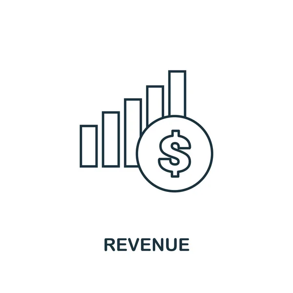 Revenue outline icon. Thin line element from crowdfunding icons collection. UI and UX. Pixel perfect revenue icon for web design, apps, software, print usage — Stock Photo, Image
