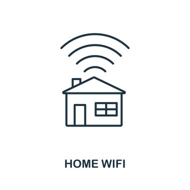 Ev hanımı ikon taslak tarzı. Simge koleksiyonundan basit bir kabartma. Web tasarımı ve yazılımı için Line Home Wifi simgesi