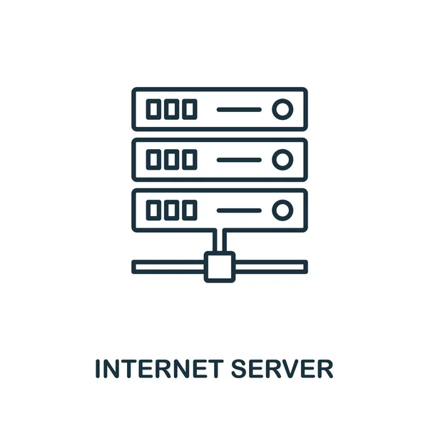 Style de contour d'icône du serveur Internet. Glyphe simple de la collection d'icônes. Icône de serveur Internet de ligne pour la conception Web et le logiciel — Image vectorielle