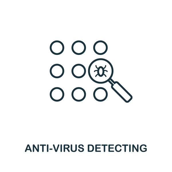 Anti-Virus-Erkennung Symbolumriss Stil. einfaches Glyphen aus der Ikonensammlung. Zeile Anti-Virus-Erkennungssymbol für Webdesign und Software — Stockvektor