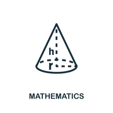 Matematik vektör simgesi. Eğitim ikonları koleksiyonundan yaratıcı bir işaret. Bilgisayar ve mobil için Düz Matematik simgesi