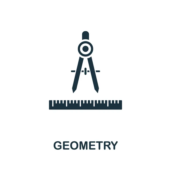 Simbol ikon vektor geometri. Tanda kreatif dari koleksi ikon pendidikan. Ikon Geometri datar yang terisi bagi komputer dan seluler - Stok Vektor