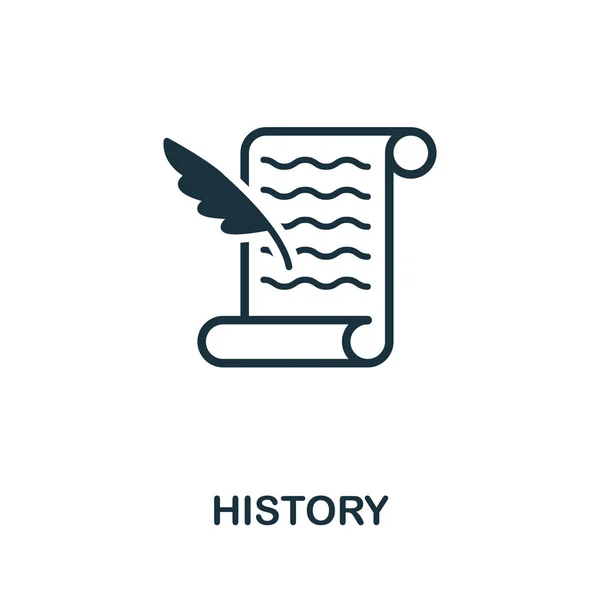 Historia vector icono símbolo. Signo creativo de la colección de iconos de la educación. Icono de historial plano rellenado para computadora y móvil — Archivo Imágenes Vectoriales