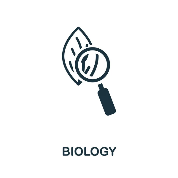 生物学向量图标符号。 来自教育偶像系列的创意标志。 计算机和移动用填充平面生物学图标 — 图库矢量图片