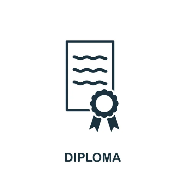 Diploma vector icono símbolo. Signo creativo de la colección de iconos de la educación. Icono de diploma plano rellenado para ordenador y móvil — Vector de stock