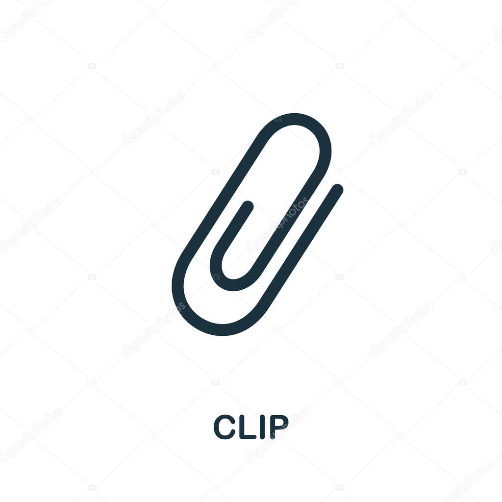 Clip vector icon symbol. Creative sign from education icons collection. Filled flat Clip icon for computer and mobile