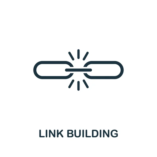 Link Building vektor ikon szimbólum. Kreatív jel a seo és fejlesztési ikonok gyűjteményéből. Töltve lapos Link Building ikon számítógép és mobil — Stock Vector