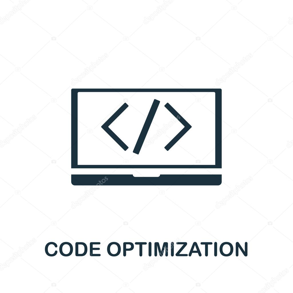 Code Optimization icon vector illustration. Creative sign from seo and development icons collection. Filled flat Code Optimization icon for computer and mobile. Symbol, logo vector graphics.