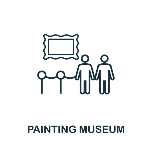 Schilderij Museum overzicht pictogram. Thin Line concept element van toerisme icons Collection. Creatief schilderij Museum icoon voor mobiele apps en web gebruik — Stockvector