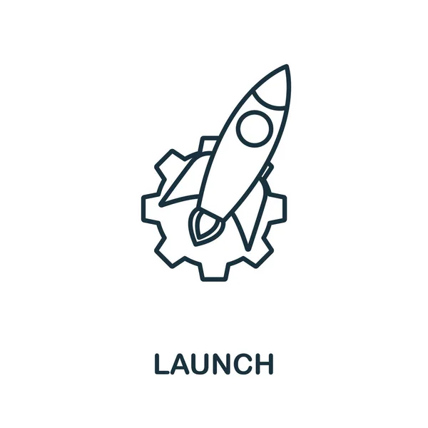 Launch outline icon. Thin style design from startup icons collection. Creativelaunch icon for web design, apps, software, print usage — 스톡 벡터