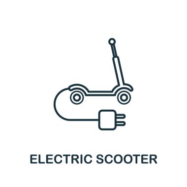 Elektrikli Scooter taslak ikonu. Akıllı aygıt simgesi koleksiyonundan yaratıcı tasarım. En iyi elektrikli scooter taslak ikonu. Web tasarımı, uygulamalar, yazılımlar ve yazıcılar için.