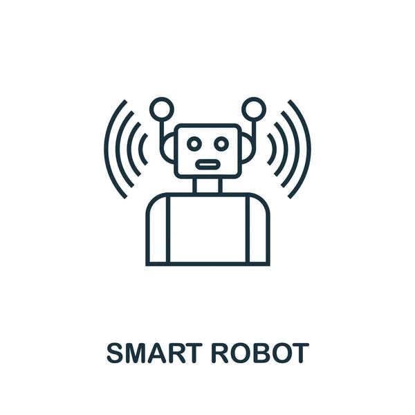 Akıllı Robot taslak simgesi. Akıllı aygıt simgesi koleksiyonundan yaratıcı tasarım. Birinci sınıf akıllı robot taslak simgesi. Web tasarımı, uygulamalar, yazılımlar ve yazıcılar için. — Stok Vektör