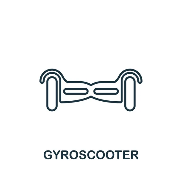 Gyroscooter outline icon. Creative design from smart devices icon collection. Premium gyroscooter outline icon. For web design, apps, software and printing. — 스톡 벡터