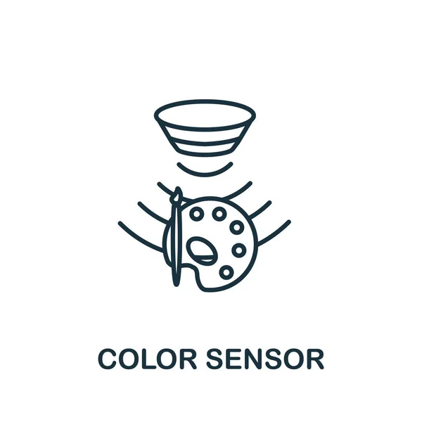 Umrisssymbol des Farbsensors. dünne Linie Stil aus Sensoren Symbole Sammlung. Pixel perfekte einfache Element Farb-Sensor-Symbol für Web-Design, Apps, Software, Print-Nutzung — Stockvektor