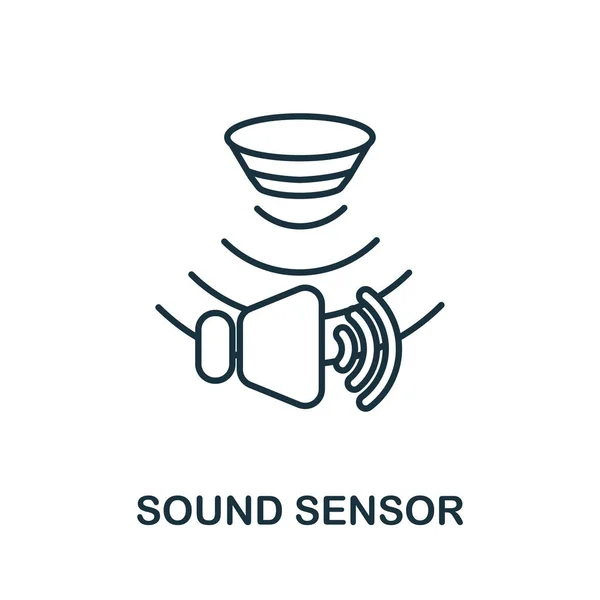 Sound Sensor outline icon. Thin line style from sensors icons collection. Pixel perfect simple element sound sensor icon for web design, apps, software, print usage — Stock Vector