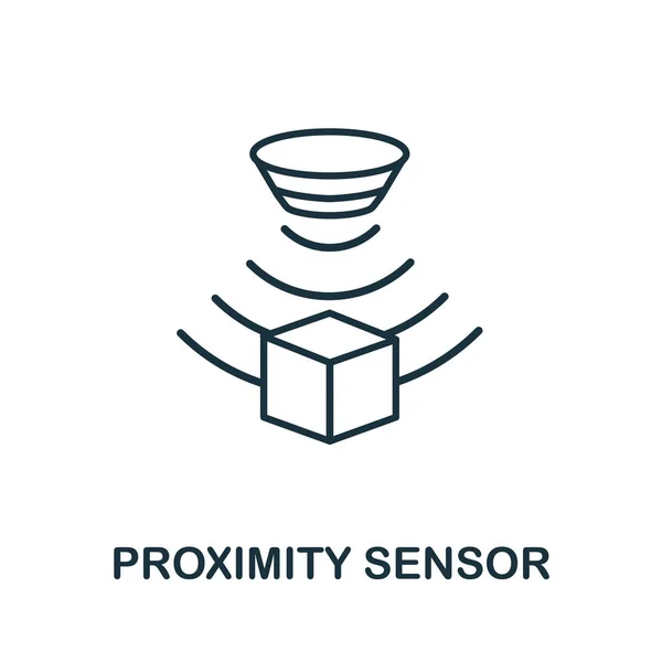 Nabijheidssensor omtrek icoon. Dunne lijn stijl van sensoren pictogrammen collectie. Pixel perfecte eenvoudige element nabijheid sensor pictogram voor web design, apps, software, afdrukgebruik — Stockvector