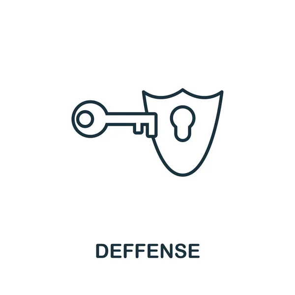 Deffense thin line icon. Creative simple design from security icons collection. Outline deffense icon for web design and mobile apps usage — 스톡 벡터