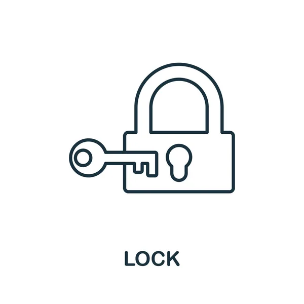 Lock thin line icon. Creative simple design from security icons collection. Outline lock icon for web design and mobile apps usage — 스톡 벡터