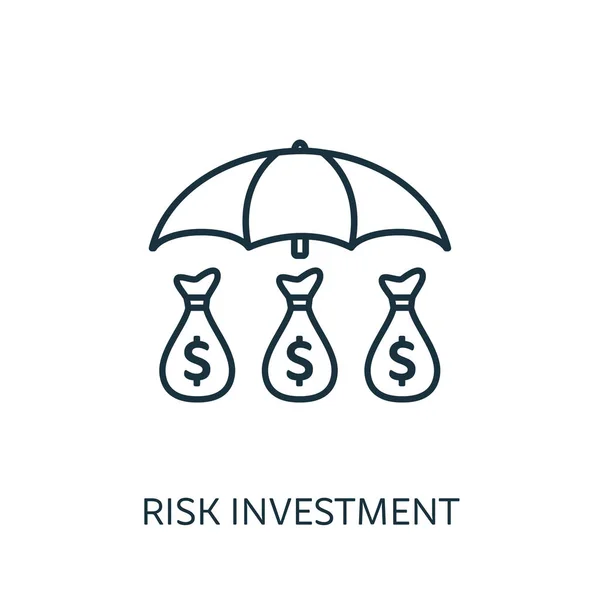 Riskinvesteringsikonen. Tunn linje koncept element från riskhantering ikoner insamling. Kreativ risk Investeringsikon för mobilappar och webbanvändning — Stock vektor