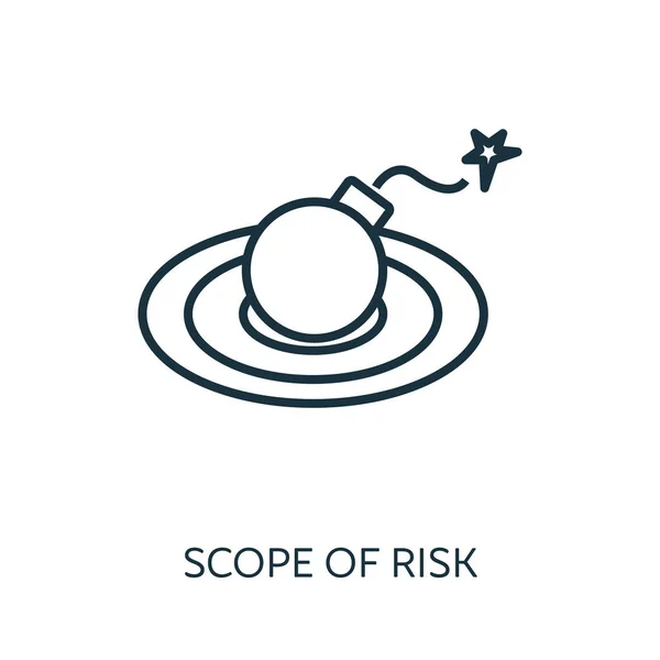 Omfattning av risk skissera ikonen. Tunn linje koncept element från riskhantering ikoner insamling. Creative Scope Of Risk-ikonen för mobilappar och webbanvändning — Stock vektor