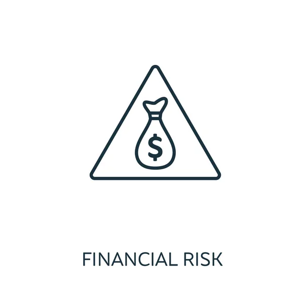 Finanzrisiken umreißen. Thin Line Konzeptelement aus der Sammlung von Risikomanagementsymbolen. Kreatives finanzielles Risiko-Symbol für mobile Apps und Webnutzung — Stockvektor