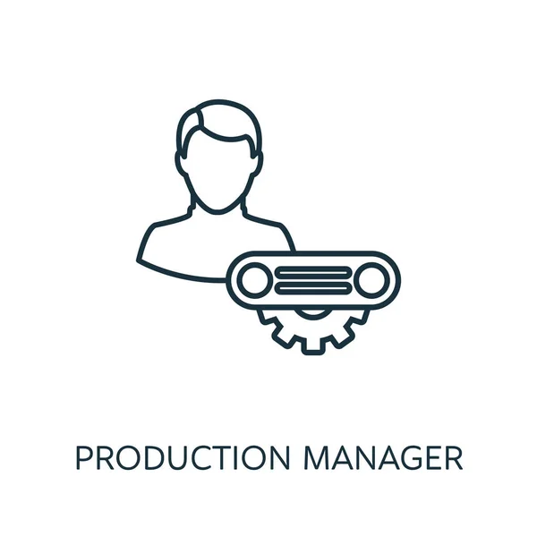 Gerente de Producción esbozar icono. Elemento conceptual de línea delgada de la colección de iconos de gestión de riesgos. Icono de Creative Production Manager para aplicaciones móviles y uso web — Archivo Imágenes Vectoriales