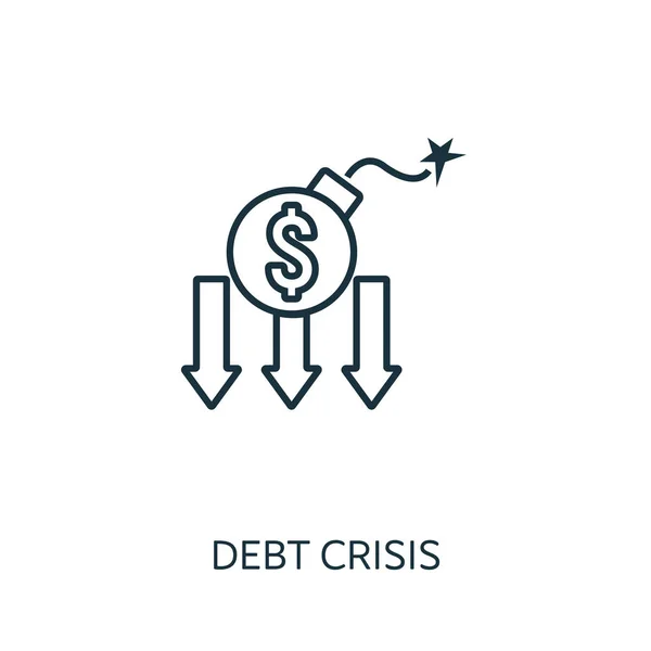 Debt Crisis outline icon. Thin line concept element from risk management icons collection. Creative Debt Crisis icon for mobile apps and web usage — Stock Vector