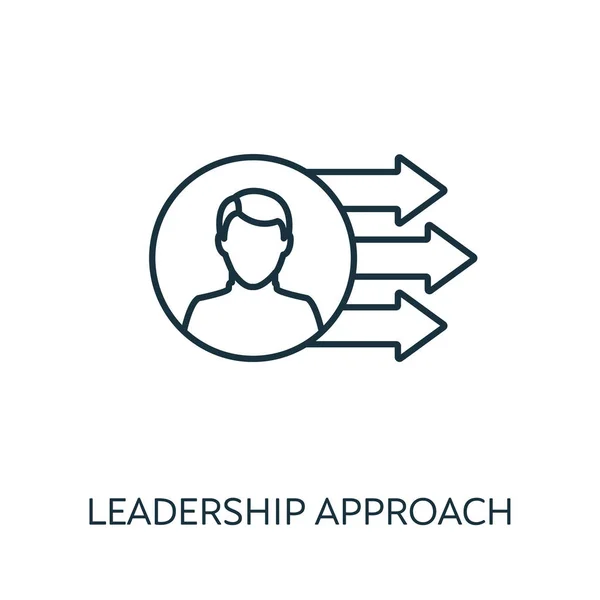 Leadership Approccio icona contorno. Elemento di concetto sottile della collezione di icone per la gestione del rischio. Icona Creative Leadership Approach per applicazioni mobili e utilizzo web — Vettoriale Stock